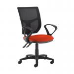 Altino 2 lever high mesh back operators chair with fixed arms - Tortuga Orange AH11-000-YS168