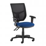 Altino 2 lever high mesh back operators chair with adjustable arms - blue