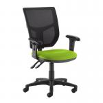 Altino 2 lever high mesh back operators chair with adjustable arms - green AH12-000-GRN