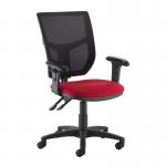 Altino 2 lever high mesh back operators chair with adjustable arms - red AH12-000-RED