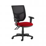 Altino 2 lever high mesh back operators chair with adjustable arms - Panama Red