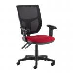 Altino 2 lever high mesh back operators chair with adjustable arms - Belize Red AH12-000-YS105
