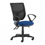 Altino mesh back asynchro operator chair with seat depth adjustment and fixed arms - blue AH21-0S0-BLU