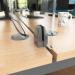 Straight high desktop acrylic screen with white brackets 1000mm x 700mm AHDM1000-WH