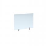 Straight high desktop acrylic screen with white brackets 1000mm x 700mm AHDM1000-WH