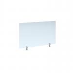 Straight high desktop acrylic screen with white brackets 1200mm x 700mm AHDM1200-WH