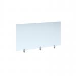 Straight high desktop acrylic screen with white brackets 1400mm x 700mm AHDM1400-WH