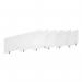 Straight high desktop acrylic screen with white brackets 1600mm x 700mm AHDM1600-WH