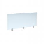 Straight high desktop acrylic screen with white brackets 1600mm x 700mm AHDM1600-WH