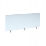 Straight high desktop acrylic screen with white brackets 1800mm x 700mm AHDM1800-WH