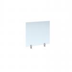 Straight high desktop acrylic screen with white brackets 800mm x 700mm AHDM800-WH