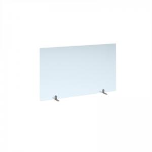 Free standing acrylic 700mm high screen with silver metal feet 1200mm