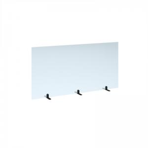 Free standing acrylic 700mm high screen with black metal feet 1400mm