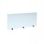 Free standing acrylic 700mm high screen with black metal feet 1600mm wide AHFS1600-K