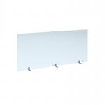 Free standing acrylic 700mm high screen with silver metal feet 1600mm wide AHFS1600-S