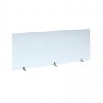 Free standing acrylic 700mm high screen with silver metal feet 1800mm wide AHFS1800-S