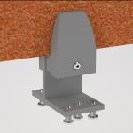 PET Double desk screen clamp bracket - Silver AHSB-FB-S