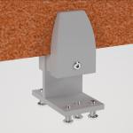 PET Double desk screen clamp bracket - White AHSB-FB-WH