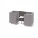 Alban Pod 2 person meeting booth with white table - present grey seat and back with forecast grey sofa body