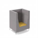 Alban high back single seater sofa with chrome legs - lifetime yellow seat with forecast grey back ALBAN01-HIGH-LY-FG