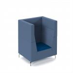 Alban high back single seater sofa with chrome legs - maturity blue seat with range blue back ALBAN01-HIGH-MB-RB