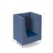 Alban high back single seater sofa with chrome legs - maturity blue seat with range blue back