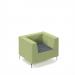 Alban low back single seater sofa with chrome legs - elapse grey seat with endurance green back