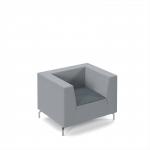 Alban low back single seater sofa with chrome legs - elapse grey seat with late grey back ALBAN01-LOW-EG-LG