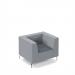 Alban low back single seater sofa with chrome legs - elapse grey seat with late grey back