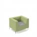 Alban low back single seater sofa with chrome legs - forecast grey seat with endurance green back