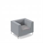 Alban low back single seater sofa with chrome legs - forecast grey seat with late grey back ALBAN01-LOW-FG-LG