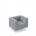 Alban low back single seater sofa with chrome legs - forecast grey seat with late grey back