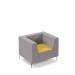 Alban low back single seater sofa with chrome legs - lifetime yellow seat with forecast grey back