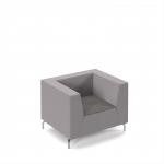 Alban low back single seater sofa with chrome legs - present grey seat with forecast grey back ALBAN01-LOW-PG-FG