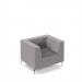 Alban low back single seater sofa with chrome legs - present grey seat with forecast grey back