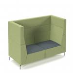 Alban high back double seater sofa with chrome legs - elapse grey seat with endurance green back ALBAN02-HIGH-EG-EN
