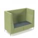 Alban high back double seater sofa with chrome legs - elapse grey seat with endurance green back