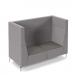 Alban high back double seater sofa with chrome legs - present grey seat with forecast grey back