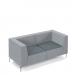 Alban low back double seater sofa with chrome legs - elapse grey seat with late grey back
