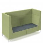 Alban high back three seater sofa with chrome legs - elapse grey seat with endurance green back ALBAN03-HIGH-EG-EN
