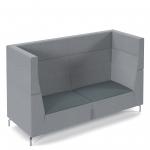 Alban high back three seater sofa with chrome legs - elapse grey seat with late grey back ALBAN03-HIGH-EG-LG