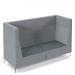 Alban high back three seater sofa with chrome legs - elapse grey seat with late grey back