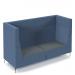 Alban high back three seater sofa with chrome legs - elapse grey seat with range blue back