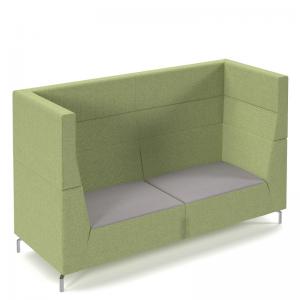 Alban high back three seater sofa with chrome legs - forecast grey