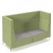 Alban high back three seater sofa with chrome legs - forecast grey seat with endurance green back