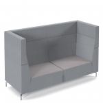 Alban high back three seater sofa with chrome legs - forecast grey seat with late grey back ALBAN03-HIGH-FG-LG