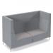 Alban high back three seater sofa with chrome legs - forecast grey seat with late grey back