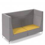 Alban high back three seater sofa with chrome legs - lifetime yellow seat with forecast grey back ALBAN03-HIGH-LY-FG