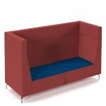 Alban high back three seater sofa with chrome legs - maturity blue seat with extent red back ALBAN03-HIGH-MB-ER
