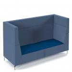 Alban high back three seater sofa with chrome legs - maturity blue seat with range blue back ALBAN03-HIGH-MB-RB